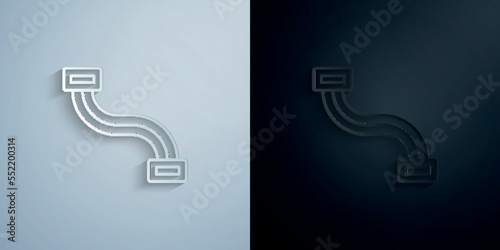 Expander, physiotherapy paper icon with shadow vector illustration