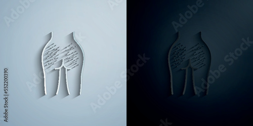 Back, bikini epilation, women paper icon with shadow vector illustration