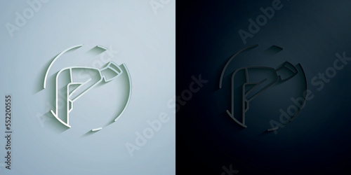 Muslim man prayer ruku paper icon with shadow vector illustration