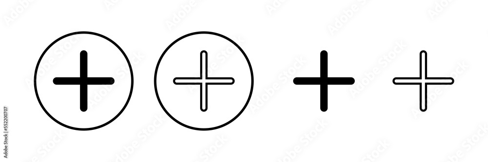 Plus Icon vector illustration. Add plus sign and symbol Plus Icon vector illustration. Add plus sign and symbol