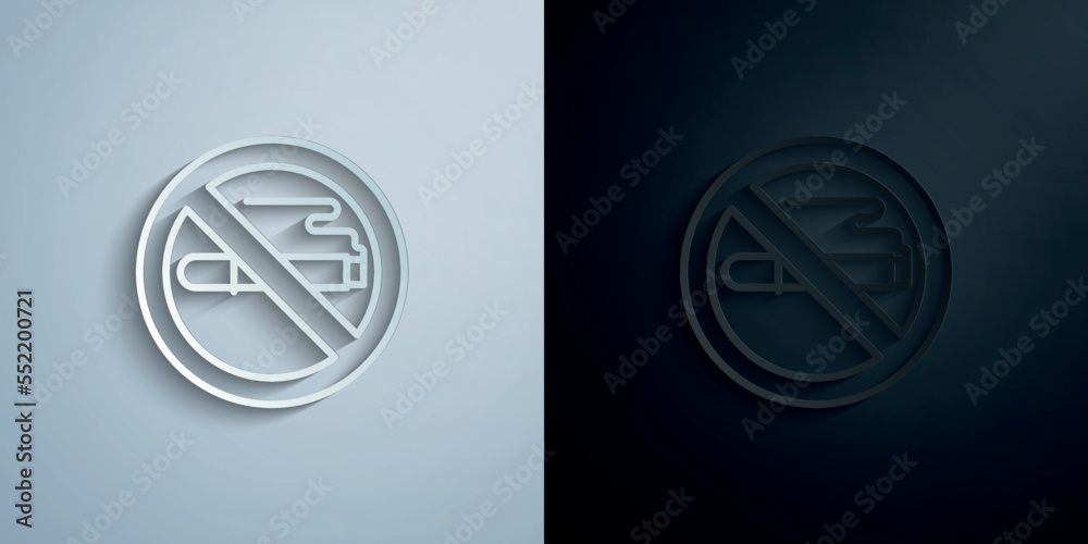 Quit smoking, no smoking paper icon with shadow vector illustration Quit smoking, no smoking paper icon with shadow vector illustration