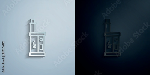 Quit smoking, vaper paper icon with shadow vector illustration