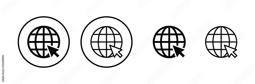 Web icon vector illustration. go to web sign and symbol. web click icon. Global search icon
