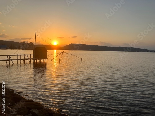 sunset over the lake