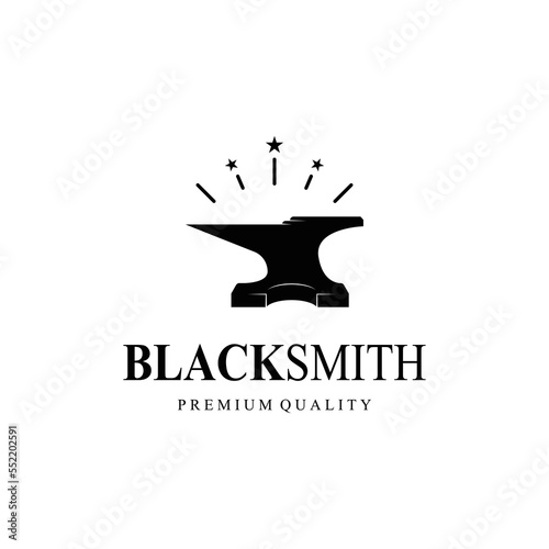 Blacksmith logo design vector © Nur