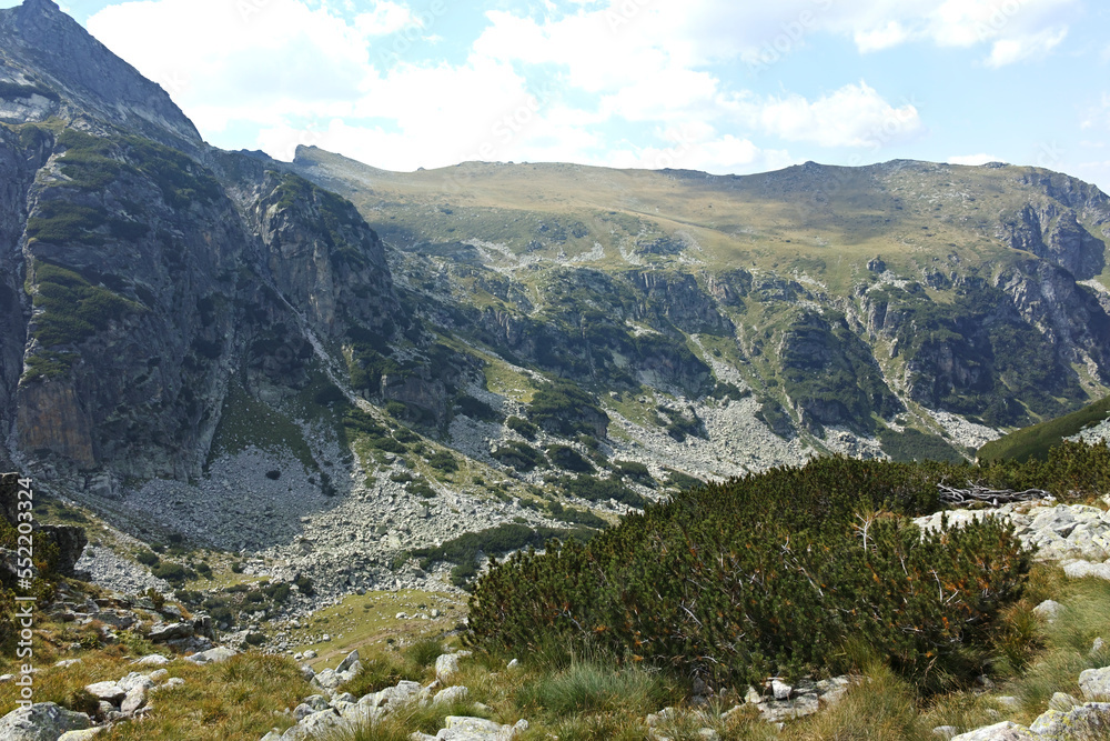 Summer landscape of Rila Mountain near Orlovets peak, Bulgaria