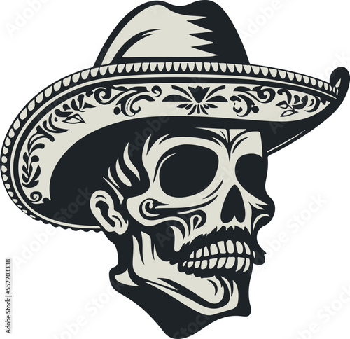 skull with sombrero