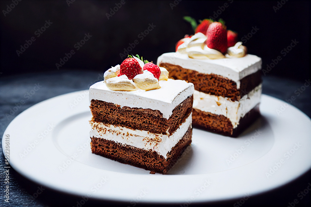 Vertical shot of delicious tres leches cake Generative AI Vertical shot of delicious tres leches cake Generative AI