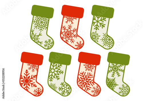 christmas socks set, snowflake Stocking Ornaments