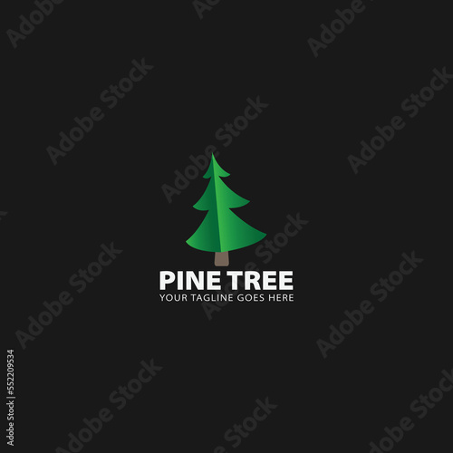 Pine tree logo design vector image 