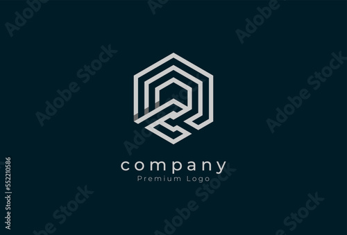 Initial Q Or AQ  Hexagon Logo, abstract letter Q or AQ with hexagonal shape combination, vector illustration