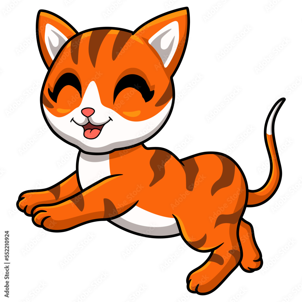 Cute orange tabby cat cartoon Cute orange tabby cat cartoon
