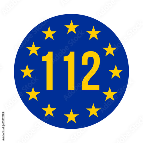 112 european emergency telephone number symbol icon