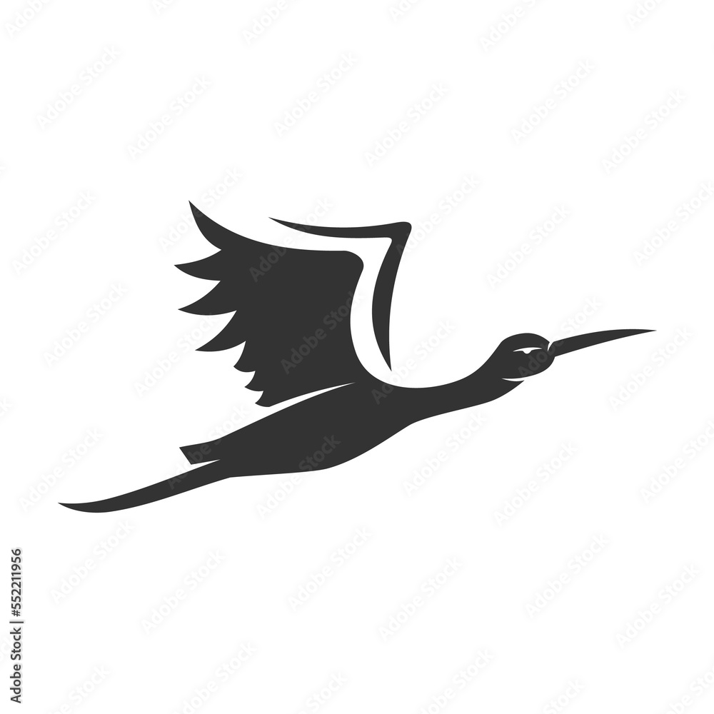 Obraz premium Stork bird logo template Icon Illustration Brand Identity