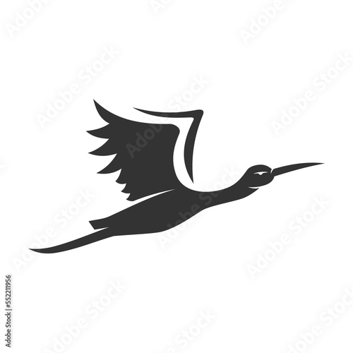 Stork bird logo template Icon Illustration Brand Identity © alluranet