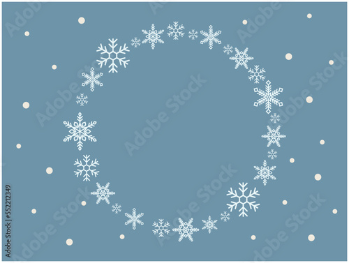 クリスマス　雪の結晶のイラスト素材