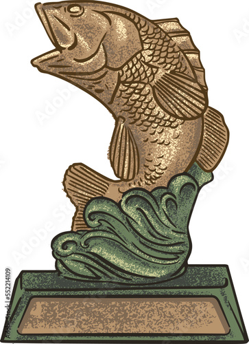 illustration of the trophy statue of a fish