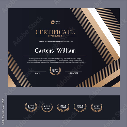 simple modern certificate design template lanscape photo