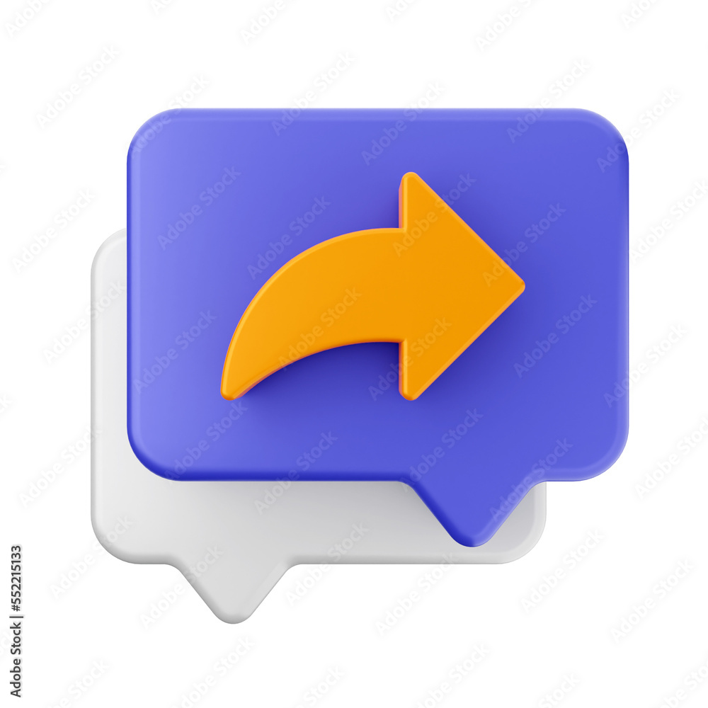 chat share bubble mail message 3d render icon chat share bubble mail message 3d render icon