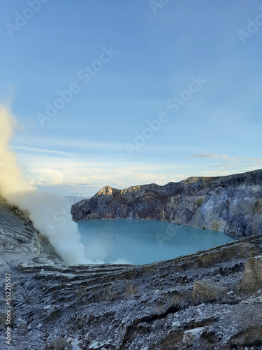 Amazing landscape around Ijen crater in banyuwangi, east java, indonesia.