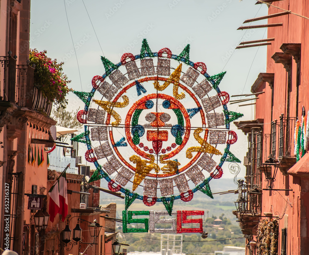 Fototapeta premium Sun calendar in San Miguel de Allende, Guanajuato, México