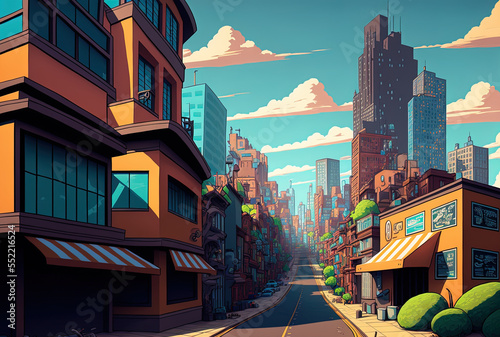 the cityscape. Generative AI © AkuAku