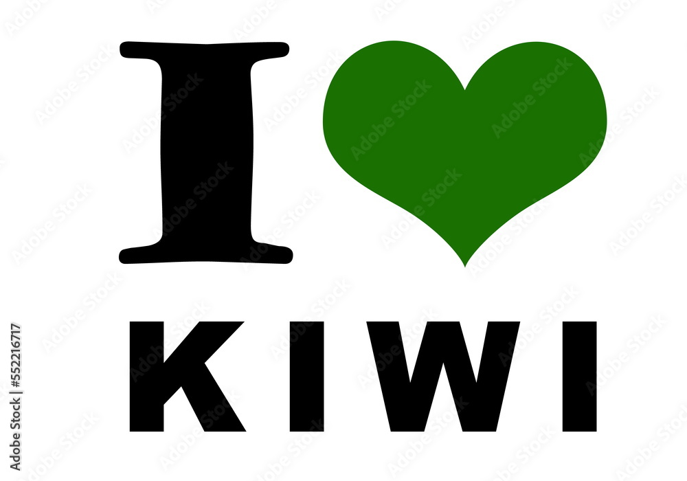 I love kiwi text on white I love kiwi text on white