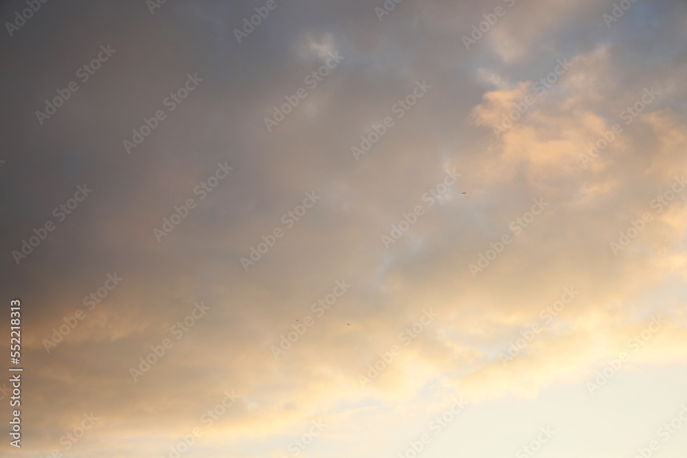 Picturesque view of beautiful light blue sky. Cloudy weather