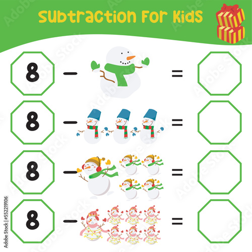 Count and match activity for children. Educational printable math worksheet. This worksheet is suitable for educating the early age children on how to count well. Vector file.