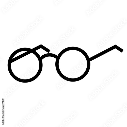 Black eyeglasses on white background