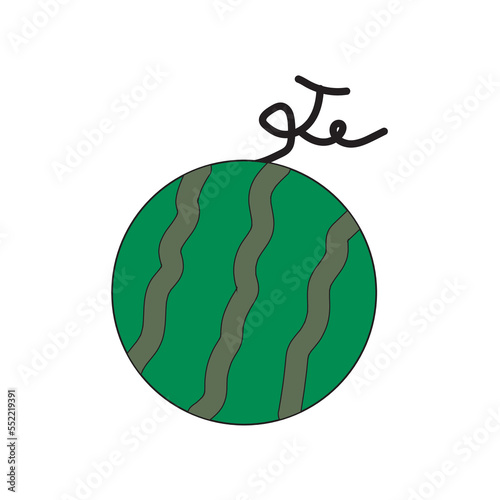 Illustration vector graphic of watermelon with round shapes