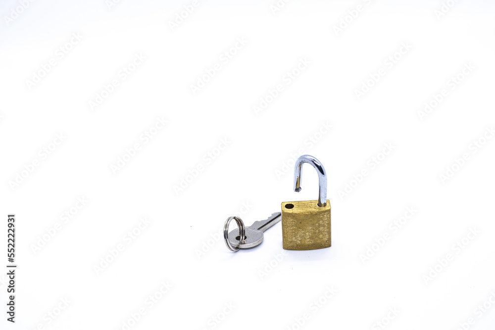 Lock with key on white background Lock with key on white background