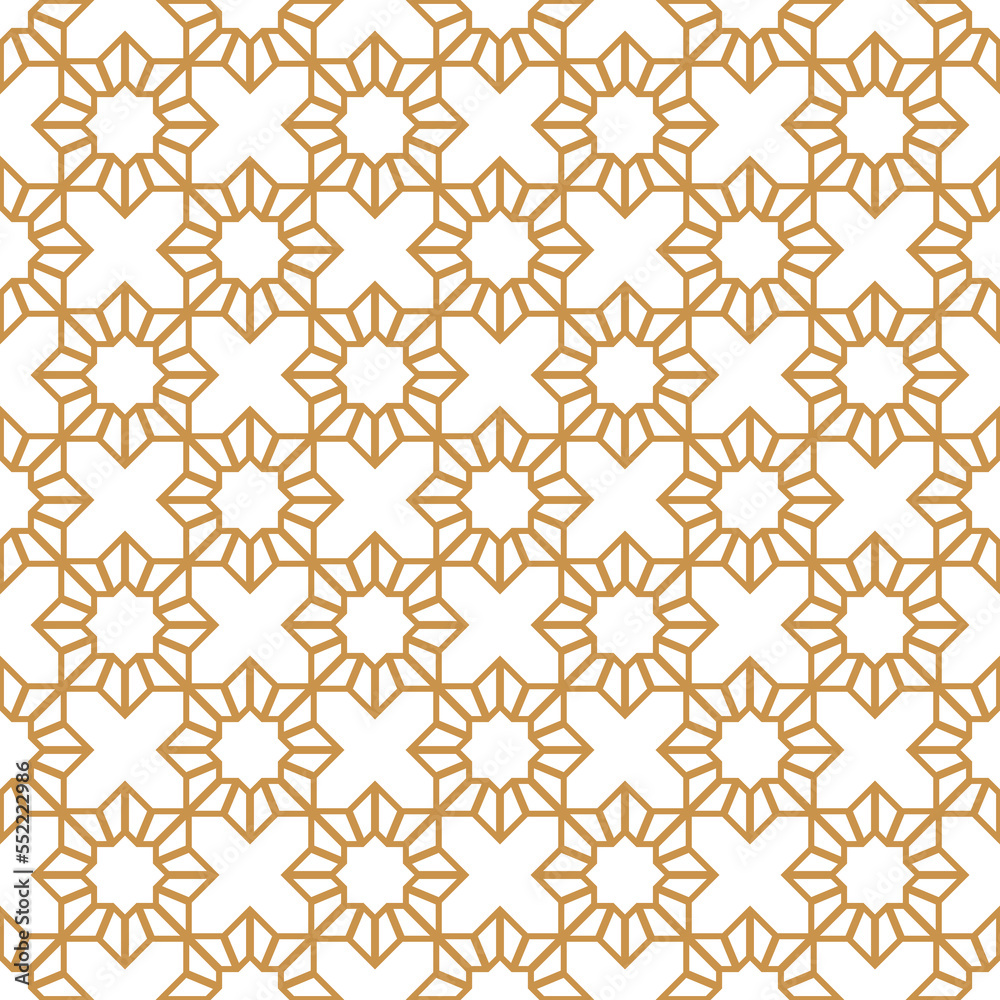 Fototapeta premium The geometric pattern with lines. Seamless vector background. White and gold texture. Graphic modern pattern. Simple lattice graphic design