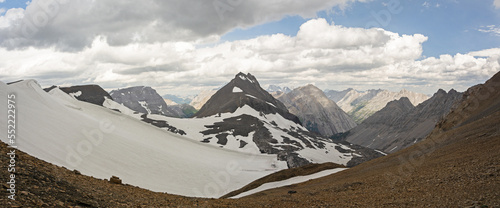 Glacier and mountains from Northover Ridge, Alberta photo