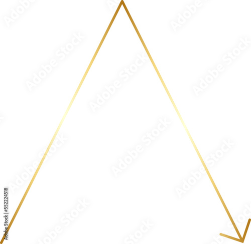 Thin Gold Arrow Design Element