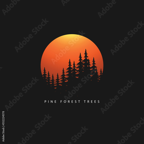 Pine tree logo design vector image  © bamban