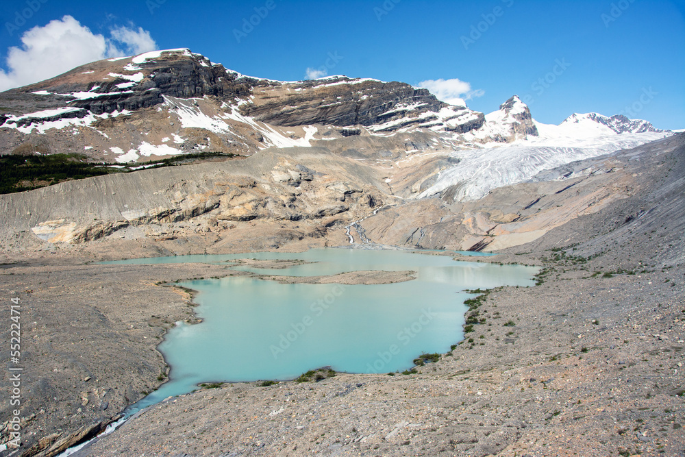 Glacier and alpine lake