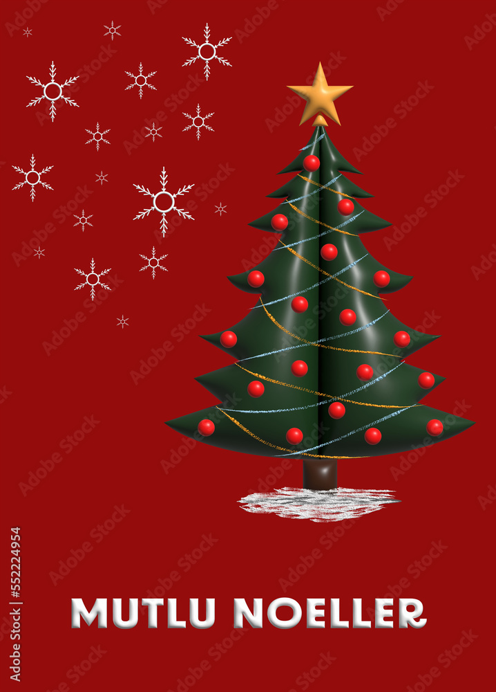 Mutlu Noeller Turkish Merry Christmas Christmas Card Celebration