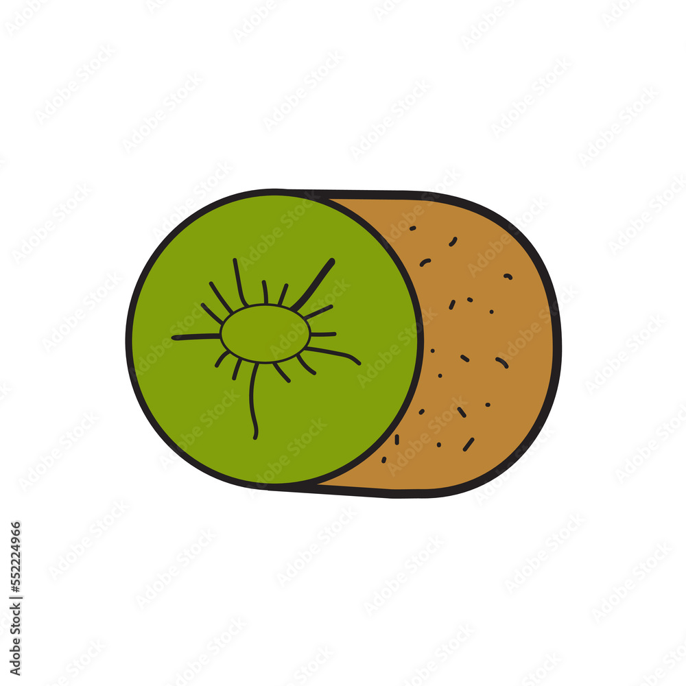 Obraz premium Illustration vector graphic of kiwi with round shapes