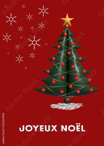 Joyeux Noel French Merry Christmas Christmas Card Celebration