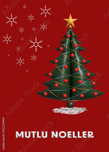 Mutlu Noeller Turkish Merry Christmas Christmas Card Celebration