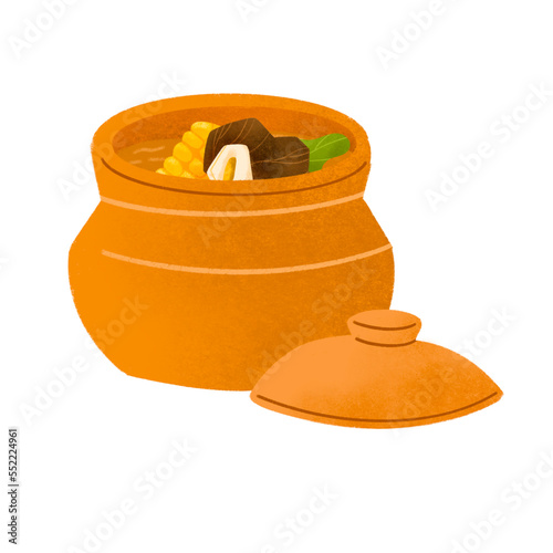 Filipino bulalo stew in palayok