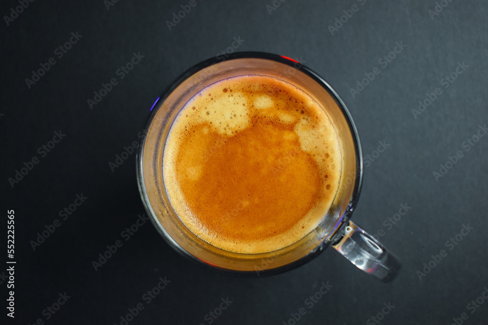 black coffee on black table, beverage in the morning black coffee on black table, beverage in the morning