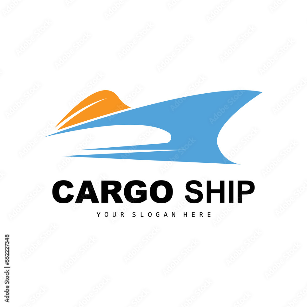 Cargo Ship Logo, Fast Cargo Ship Vector, Sailboat, Design For Ship Manufacturing Company, Waterway Sailing, Marine Vehicles, Transport, Logistics Cargo Ship Logo, Fast Cargo Ship Vector, Sailboat, Design For Ship Manufacturing Company, Waterway Sailing, Marine Vehicles, Transport, Logistics
