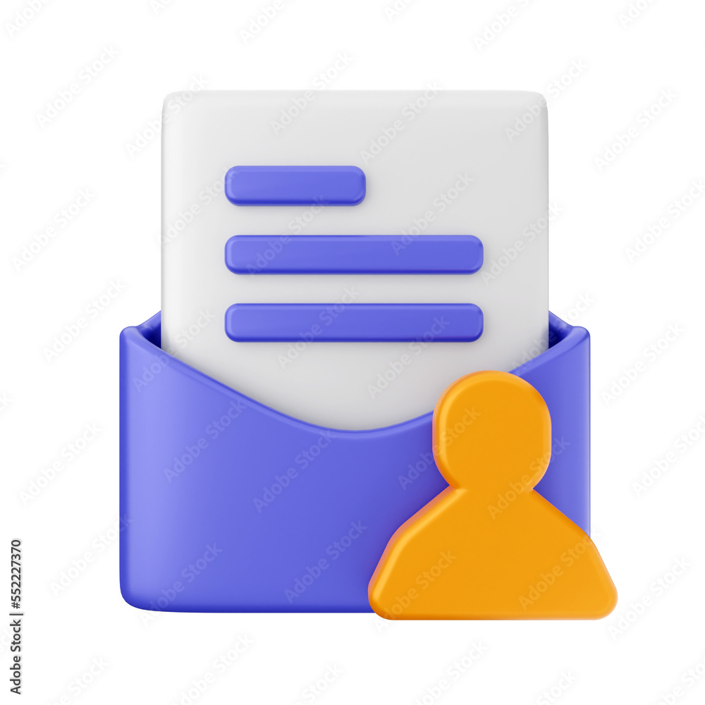 mail message email envelope icon illustration 3d render