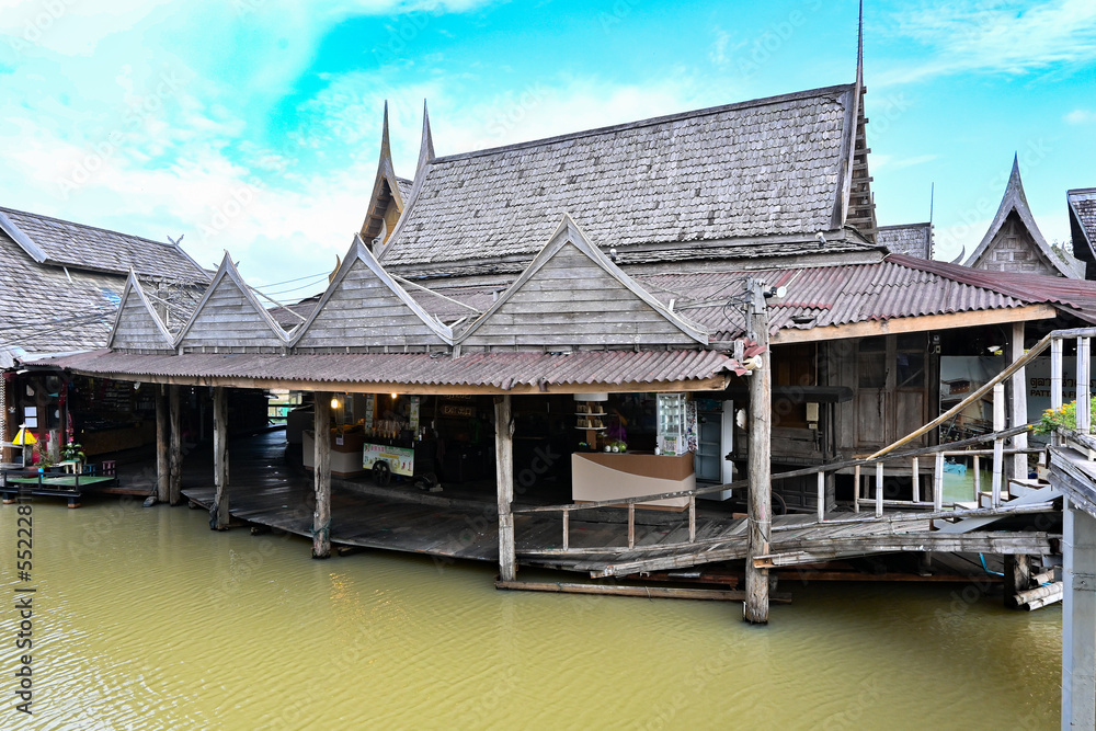 Pattaya Floating Market,Atmosphere for sale in floating market Thailand Pattaya,The market is surrounded by a river.Chonburi City Thailand on Holiday. Pattaya Floating Market,Atmosphere for sale in floating market Thailand Pattaya,The market is surrounded by a river.Chonburi City Thailand on Holiday.
