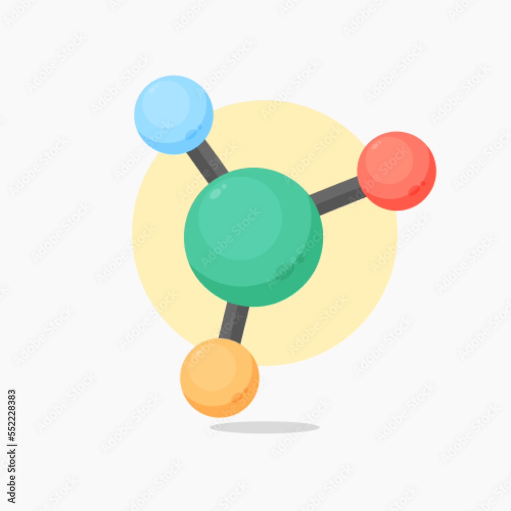 molecule icon cartoon style illustration molecule icon cartoon style illustration