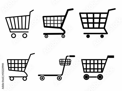 Trolley cart icon. Trolley cart icon set. Stock vector.