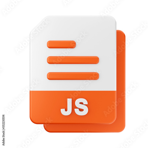 file JS type icon illustration 3d render