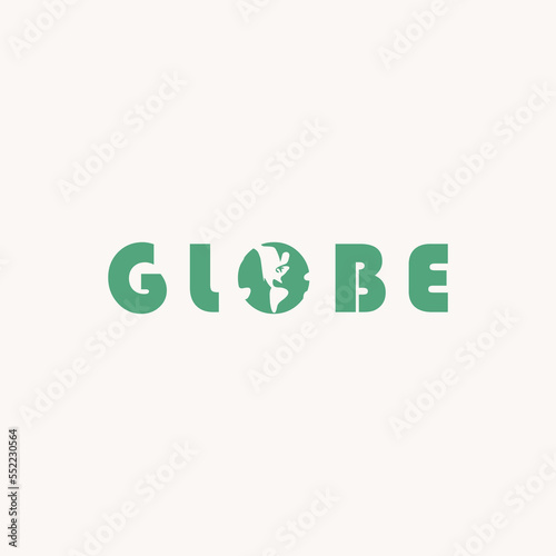 wordmark logo about globe, globe logo wordmark simple editable, vektor, wormark logo